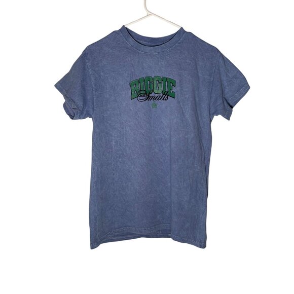 Biggie Smalls Notrotious B.I.G. Retro Oversized Distressed Tshirt Blue Size S NW - Picture 1 of 4